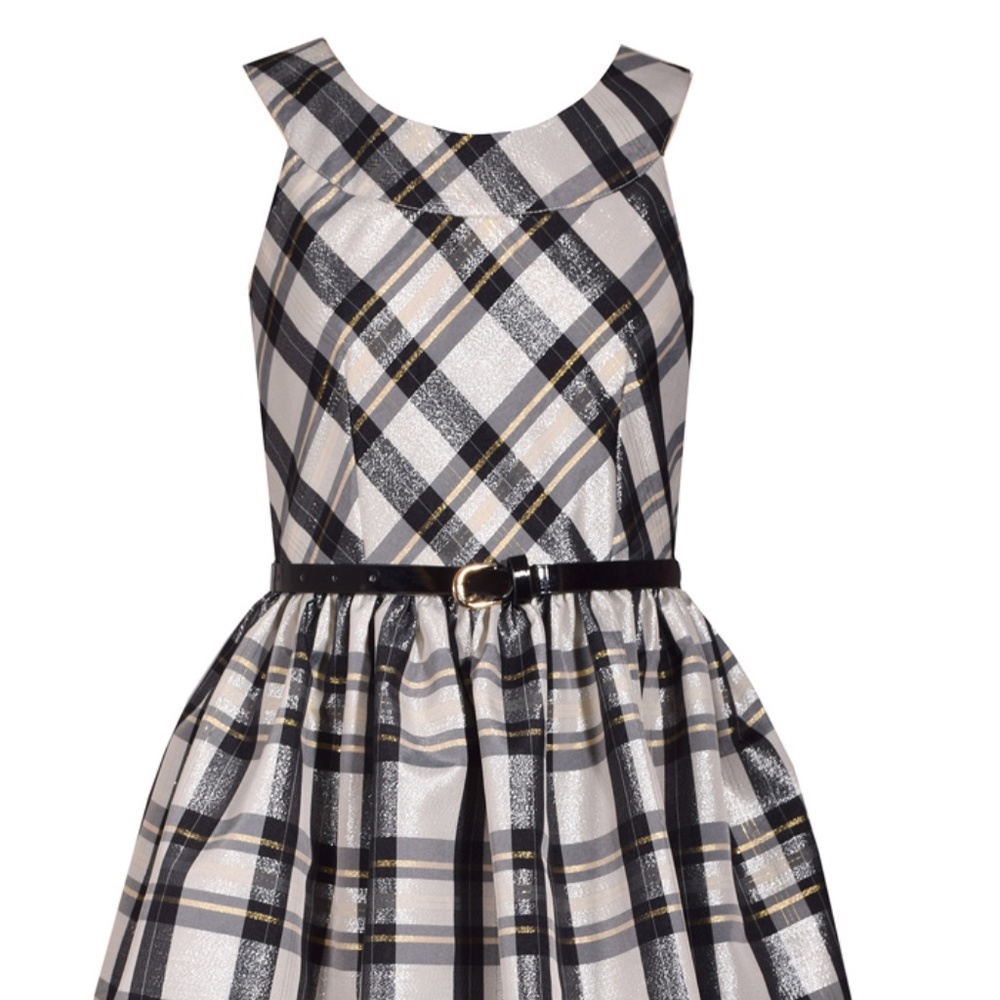 Belted Taffeta Dress